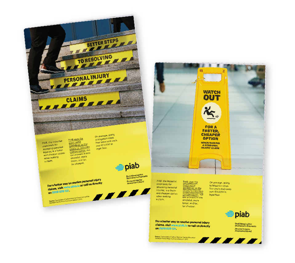 Two posters from the campaign